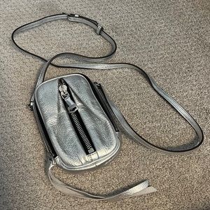 Aimee Kestenberg Tamitha Silver/Metallic Leather Phone Crossbody
